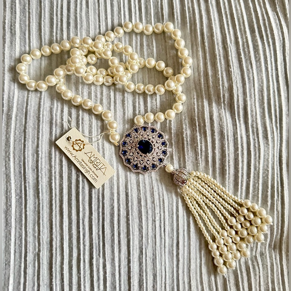 Amrita Singh Pearl/Sapphire Fashion Necklace